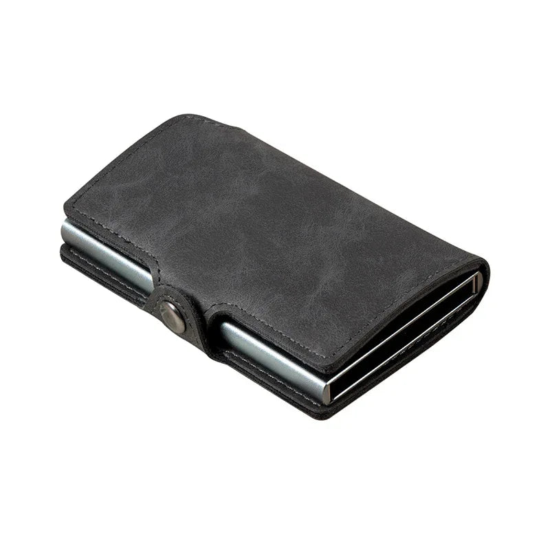 RFID ID Bank Card Holder PU Mini Metal Wallet - DanaFashionstore