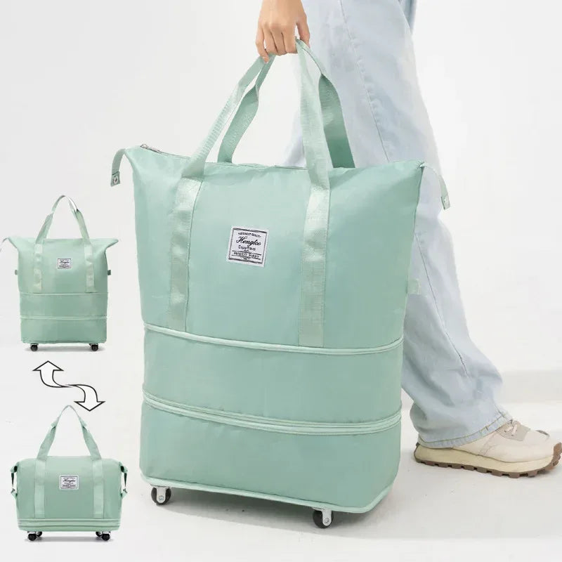 New Universal Wheel Travel Bag With Double-layer Dry And Wet Separation Fitness Yoga Shoulser Bags Sports Fitness Large Capacity Handbag Women - DanaFashionstore