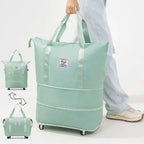 New Universal Wheel Travel Bag With Double-layer Dry And Wet Separation Fitness Yoga Shoulser Bags Sports Fitness Large Capacity Handbag Women - DanaFashionstore