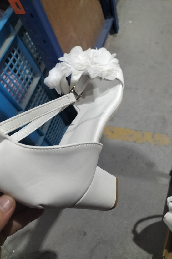 Summer New Flower Buckle Thick Heel Plus Size Women's Sandals