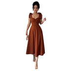 Lace-up Waist-cinching Maxi Dress - DanaFashionstore