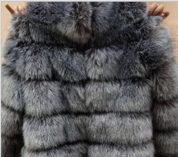 Women's Fox Fur Coat Coat Warm Fluffy