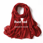Pure Color Pearl Chiffon Scarf Headcloth Veil Chiffon Scarf - DanaFashionstore