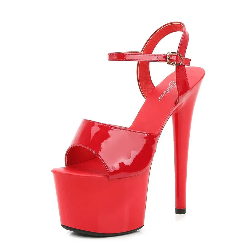 Summer New Patent Leather Fish Toe Shoes For Women High Heels Fine Sexy - DanaFashionstore