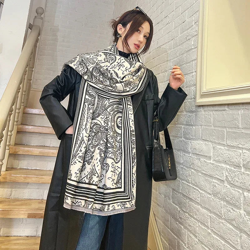 Female Versatile Fashion Thickened Warm Cashmere Scarf - DanaFashionstore