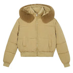 Women's Hooded Fur Collar Cotton Coat 2025 - Designer Padded Jacket - DanaFashionstore