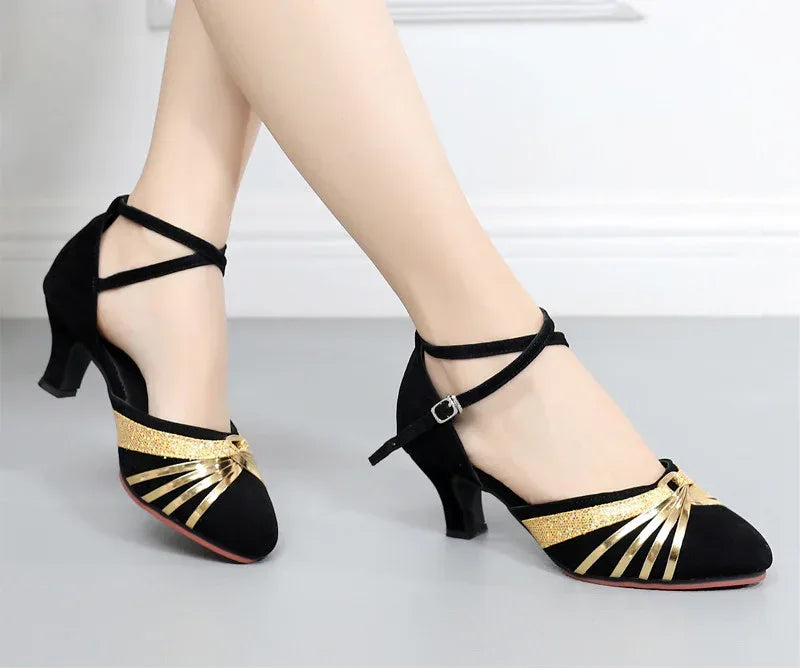 Latin Dance Shoes Female Middle And Soft Bottom Four Seasons - DanaFashionstore