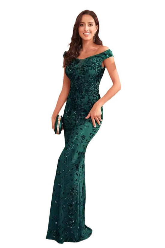 Green Sequined Sexy High Waist Fishtail Long Evening Dress $180.99 Dana Fashion Color: Champagne Long Size: 2XL Women's clothing Product information: Color: Long style and green, Champagne long Sleeve type: sleeveless Waist type: high waist Size: XS,S,M,L