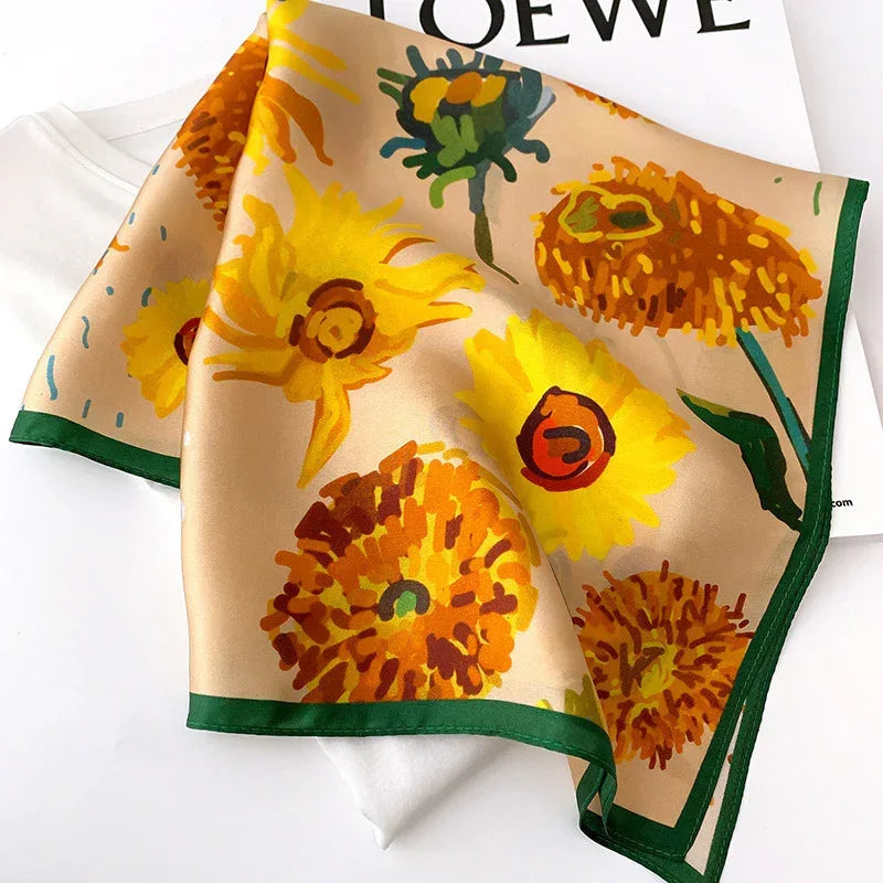 Fashion Lady Sunflower Vintage Scarf - DanaFashionstore