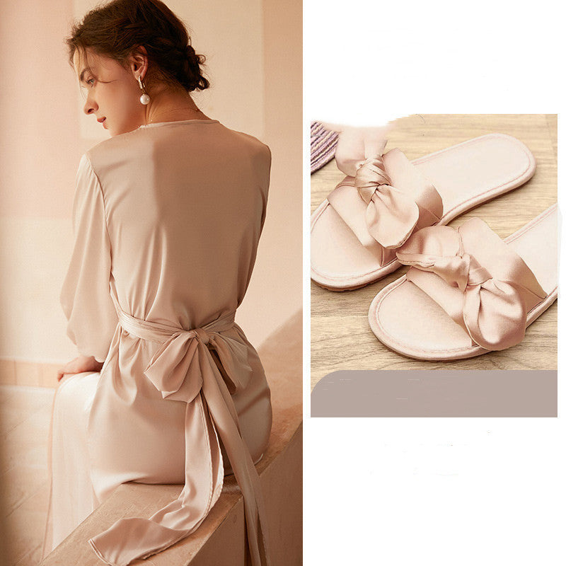Bride French Luxury Long Silk Nightgown - Dana Fashion