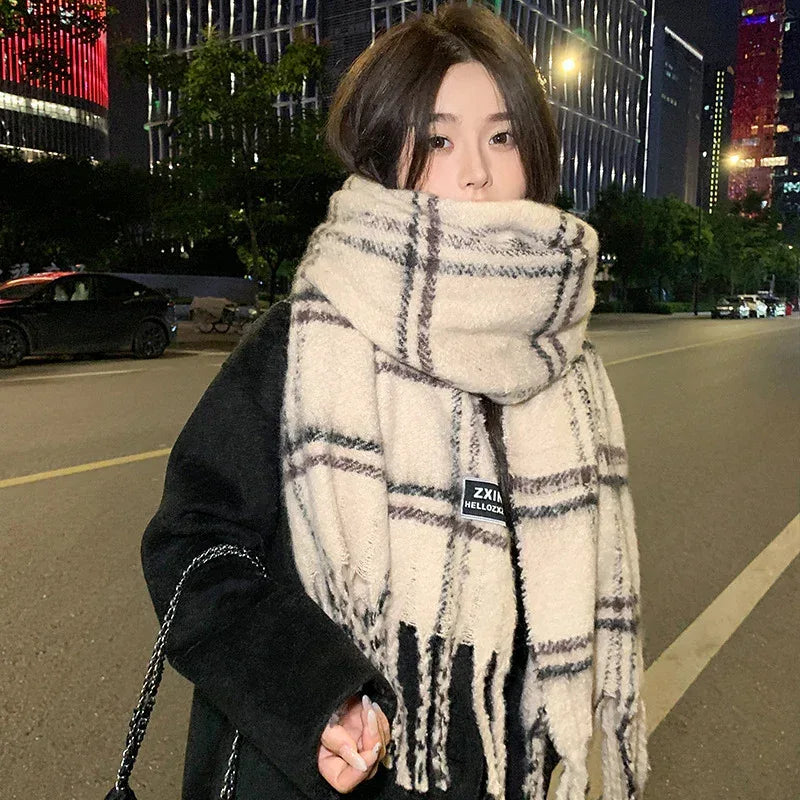 Fashion Scarf Casual Plaid Printed Warm Neck Protection Scarf - DanaFashionstore