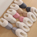 Winter Warm Plush Home Slippers Indoor Fur Slippers Women Soft Lined Cotton Shoes Comfy Non-Slip Bedroom Fuzzy House Shoes Women Couple - DanaFashionstore
