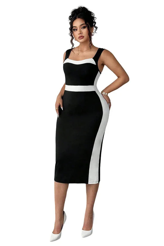 Women's Elegant Intellectual Style Contrasting-color Dress - DanaFashionstore