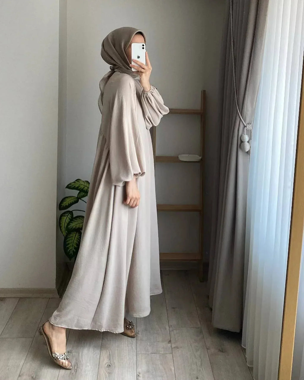 Muslim Women's Solid Color Pullover Dress - Elegant Fashion Loose Fit Modest Dress - DanaFashionstore