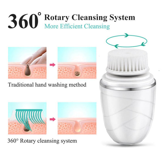 3 in 1 Electric Facial Cleanser Wash Face Cleaning Machine Pore Cleaner Body Cleansing Massage Mini Skin Beauty Massage $27.99 Dana Fashion Color: Golden Beauty Tools Product features: 1. Soft and clean fine silk bamboo brush head, power cleaning brush he
