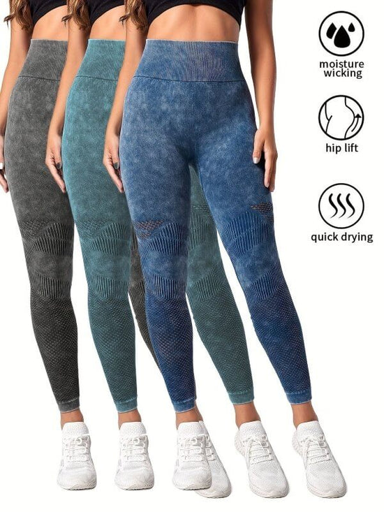 3 Pack Women's Seamless Washed Wide Waistband Sports Leggings, Women's High Waist Yoga Leggings, Textured Tummy Control Ruched Booty Tights Push Up Yoga Pants $259.95 Dana Fashion Color: 3PACK2 Size: L Women's clothing Butt lift Leggings: sexy booty leggi