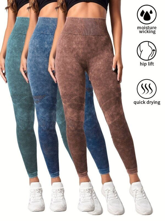 3 Pack Women's Seamless Washed Wide Waistband Sports Leggings, Women's High Waist Yoga Leggings, Textured Tummy Control Ruched Booty Tights Push Up Yoga Pants $259.95 Dana Fashion Color: 3PACK4 Size: L Women's clothing Butt lift Leggings: sexy booty leggi