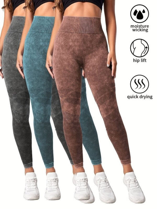 3 Pack Women's Seamless Washed Wide Waistband Sports Leggings, Women's High Waist Yoga Leggings, Textured Tummy Control Ruched Booty Tights Push Up Yoga Pants $259.95 Dana Fashion Color: 3PACK3 Size: L Women's clothing Butt lift Leggings: sexy booty leggi