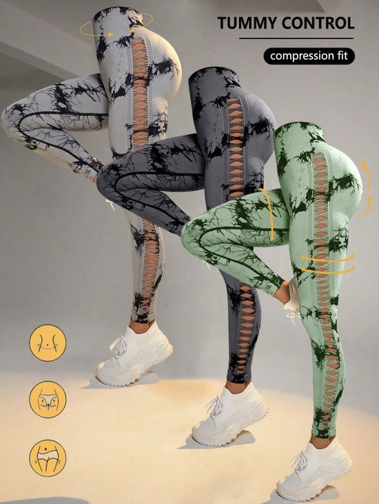 3 Pack Women's Tie-Dye Cutout Yoga Pants High-Waisted Leggings Women's Tie-Dye Leggings,, Leggings Women High Waisted Seamless Workout Leggings Gym Booty Tights Tummy Control Yoga Pants $179.00 Dana Fashion Color: 3PACK5 Size: L Women's clothing Butt lift