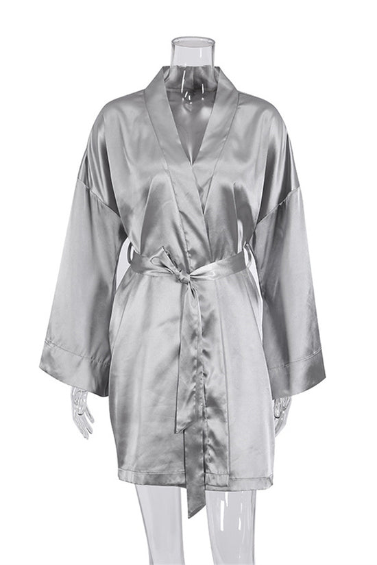 Pajamas Loose Silk Short Nightgown Casual Silk Texture - Dana Fashion
