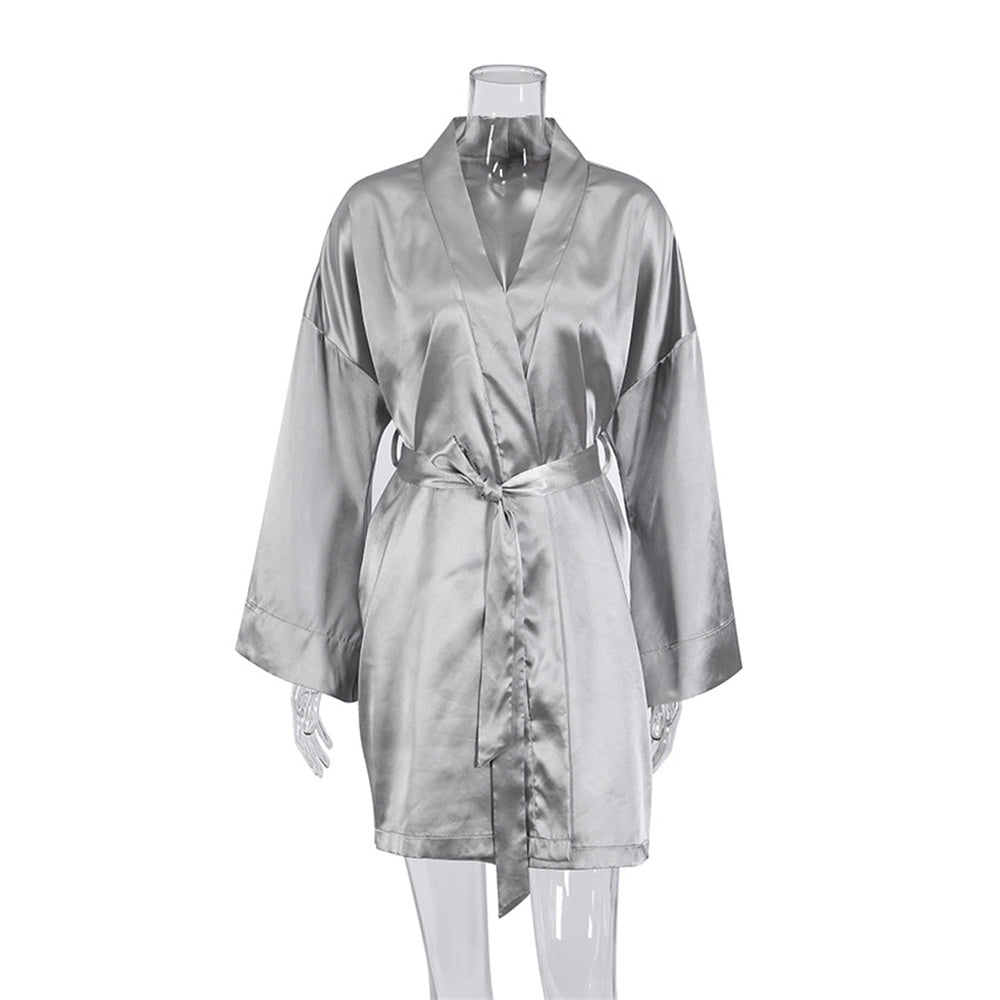 Pajamas Loose Silk Short Nightgown Casual Silk Texture - Dana Fashion