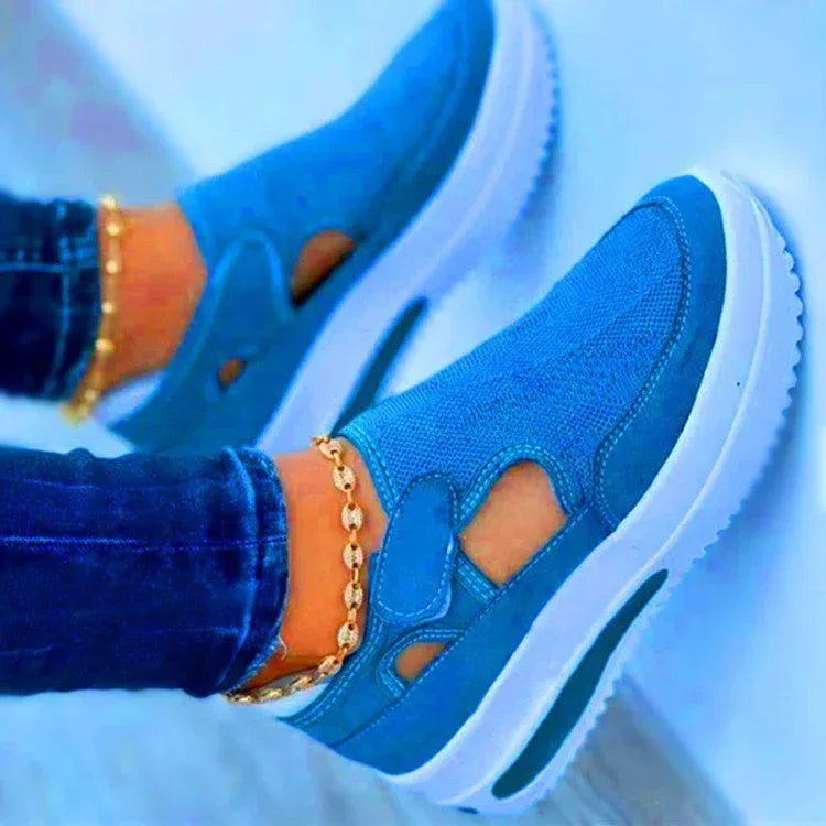 Flat Fly Knit Breathable Velcro Casual Mesh Shoes - DanaFashionstore