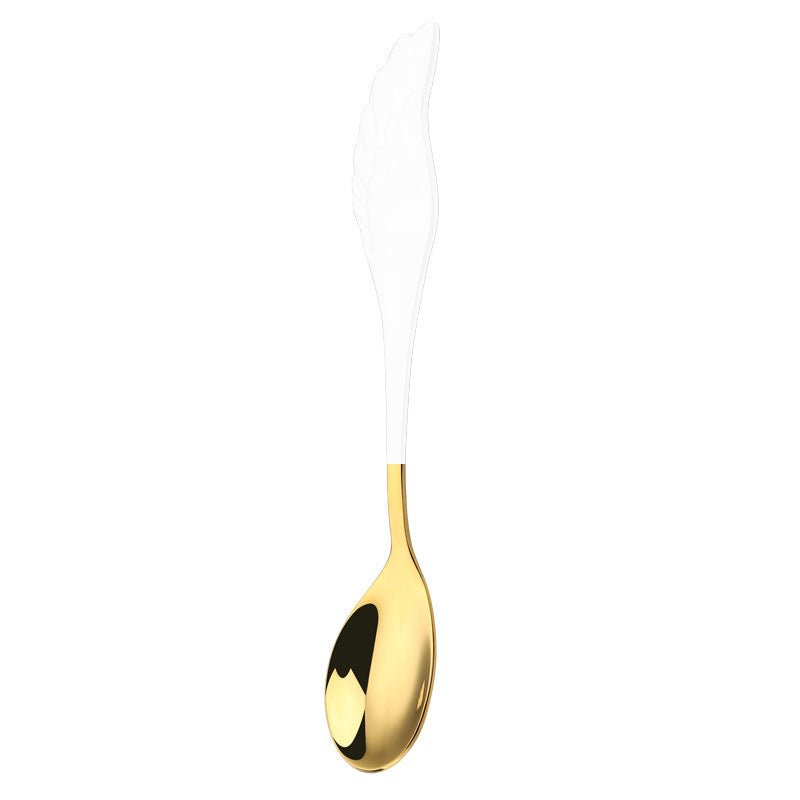 304 Stainless Steel Coffee Spoon Creative Net Red Wings Spoon Ice Cream Spoon Dessert Spoon Fork Spoon Spoon Gift Tableware $29.50 Dana Fashion style: G Dana's Kitchen Overview: It is lightweight for easy to carry and store when not is use. The spoon and