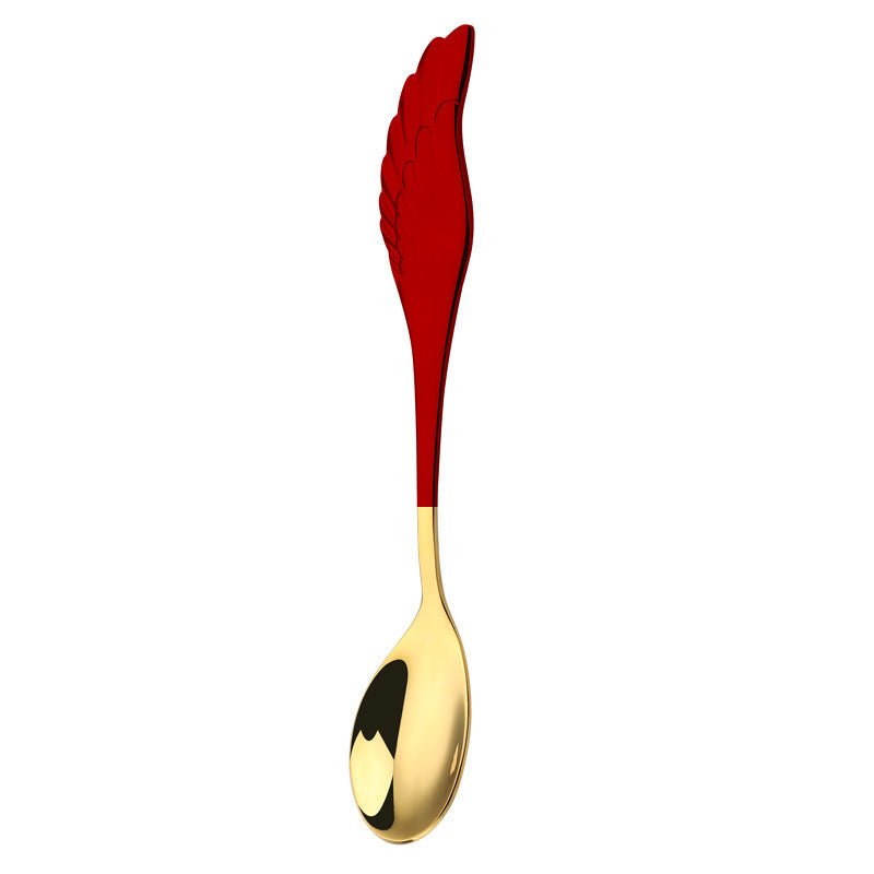 304 Stainless Steel Coffee Spoon Creative Net Red Wings Spoon Ice Cream Spoon Dessert Spoon Fork Spoon Spoon Gift Tableware $29.50 Dana Fashion style: M Dana's Kitchen Overview: It is lightweight for easy to carry and store when not is use. The spoon and