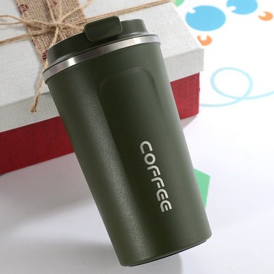 304 stainless steel mug coffee cup $25.50 Dana Fashion Color: Military Green capacity: 380ML Dana's Kitchen Material: Inside 304 outside 201 Insulation performance: 6-12 hours Style : New Chinese Style : Big belly cup Capacity: 380ML, 510ML