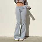 Autumn And Winter Solid Color Thin Velvet Casual Pants Low Waist Women - DanaFashionstore