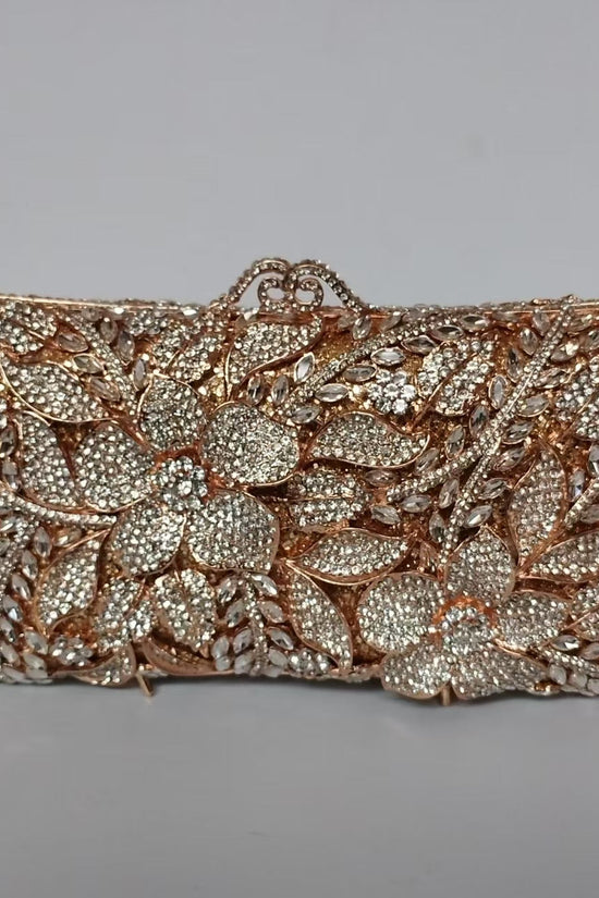 Flower Diamond Banquet Rhinestone Clutch Bridal Wedding Bag Dana Fashion