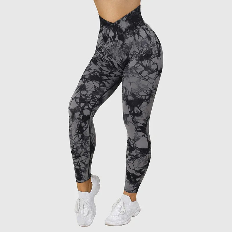 Seamless Tie Dye Leggings Women Yoga Pants Push Up Sport Fitness Running Gym Leggings - DanaFashionstore