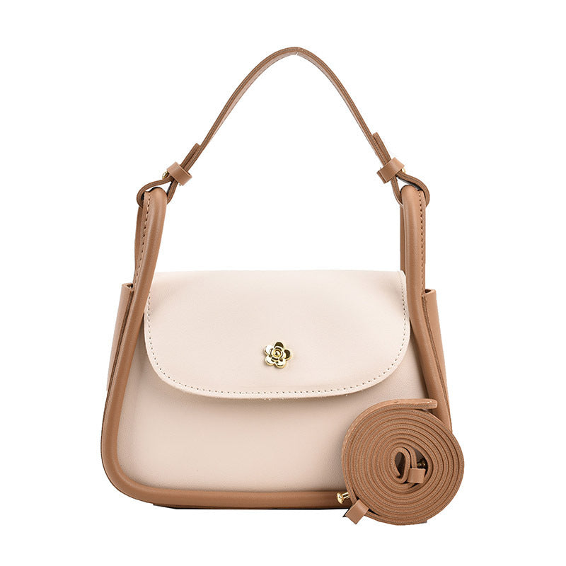 Retro Crossbody Contrast Color Saddle Shoulder Small Square Bag - Dana Fashion