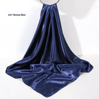 Pure Color Silk Scarf Artificial Silk 90cm Shiny Satin Shawl - DanaFashionstore