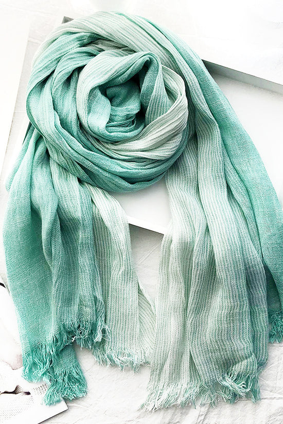 Women's Striped Cotton And Linen Scarf Shawl