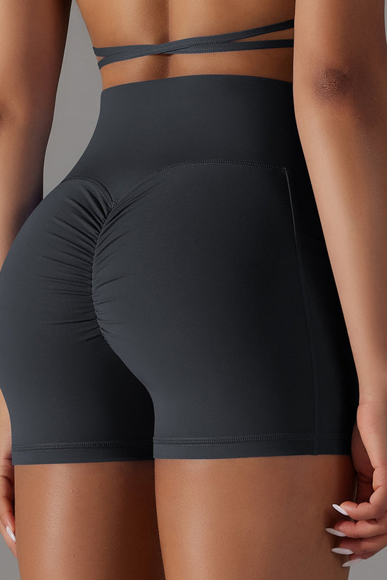 Yoga Shorts With Phone Pocket Design Fitness Sports Pants For Women Clothing