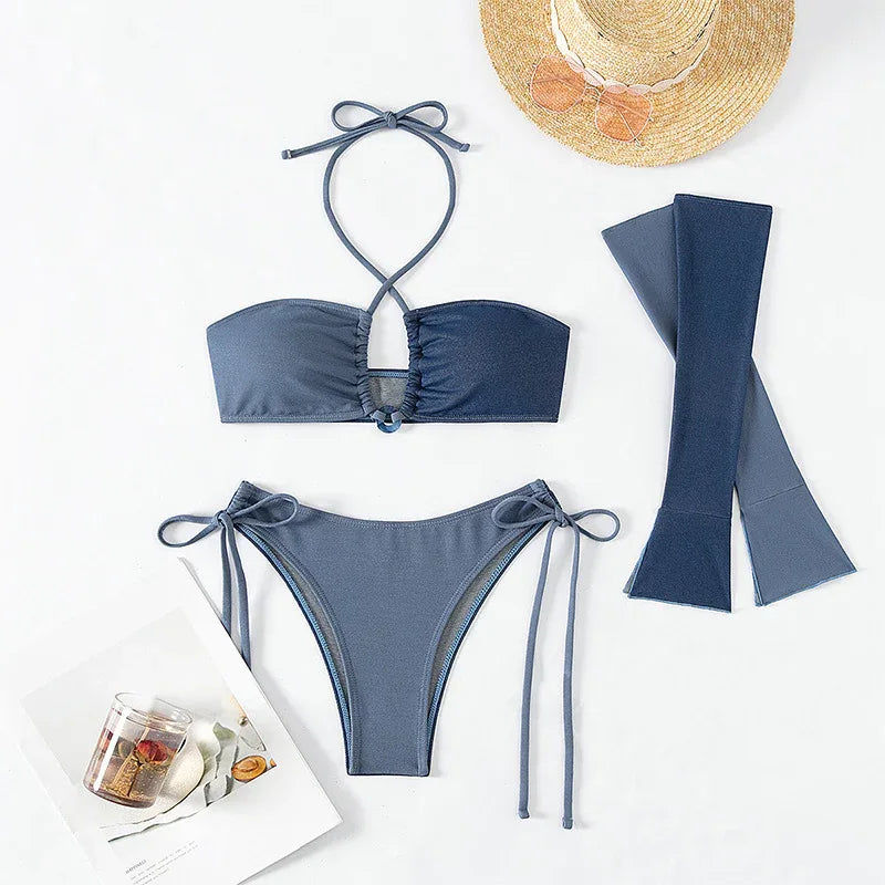 Women's Bikini Lace-up Swimsuit Three-point - DanaFashionstore