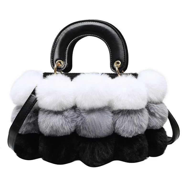 Plush Handbags Winter Plush Shoulder Bag Handbag Trend Messenger Bag - DanaFashionstore