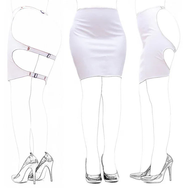 Aisle's Sexy Black Soft PU Sexy Tight-fitting Bag Field Training Short Skirt - DanaFashionstore