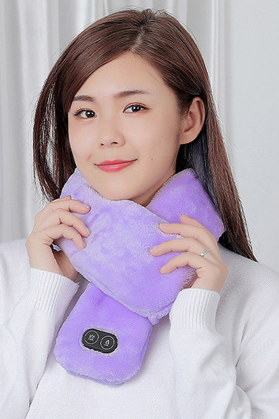 Women Men Soft Temperature Control Pain Relief Cervical Massage Shoulder Neck Wrap USB Heated Scarf Shawl Washable Winter Warm