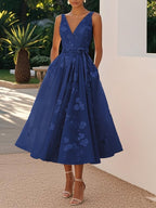 Women's Sleeveless Vest V-neck Digital Printing Dress