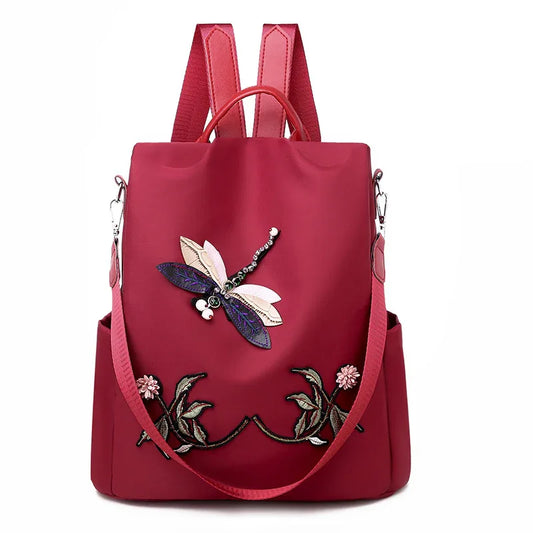 Oxford cloth embroidered Dragonfly Travel Backpack - DanaFashionstore