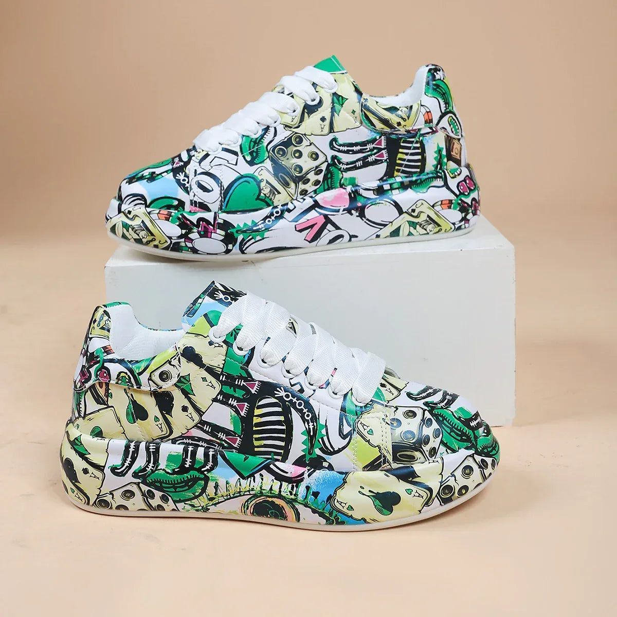 Hand-painted Shoes Women's Platform Casual Shoes Painted Sports - DanaFashionstore
