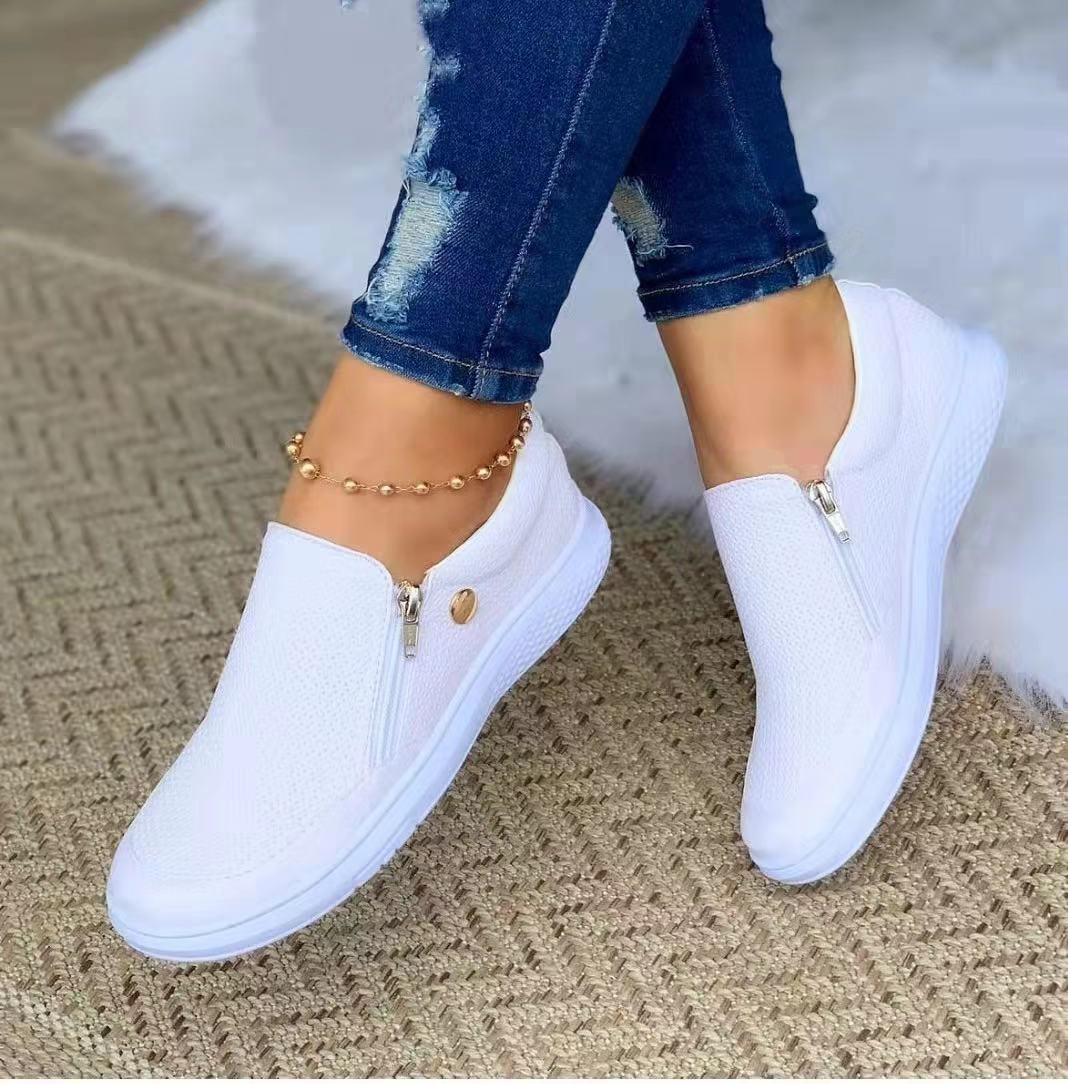 New Casual Sports Fashion Women's Zipper Sneakers - DanaFashionstore