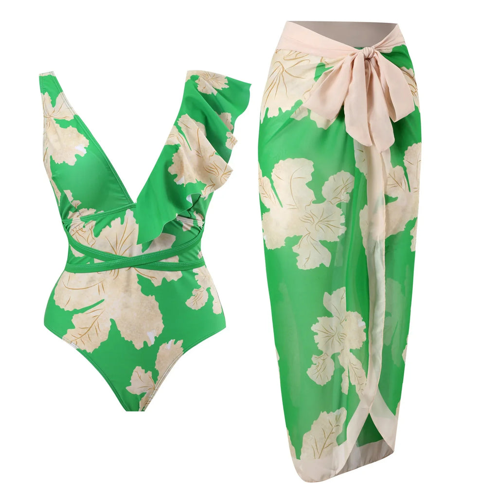 Siamese Conservative Covering Belly Thin Swimsuit French Retro One-piece Bikini - DanaFashionstore