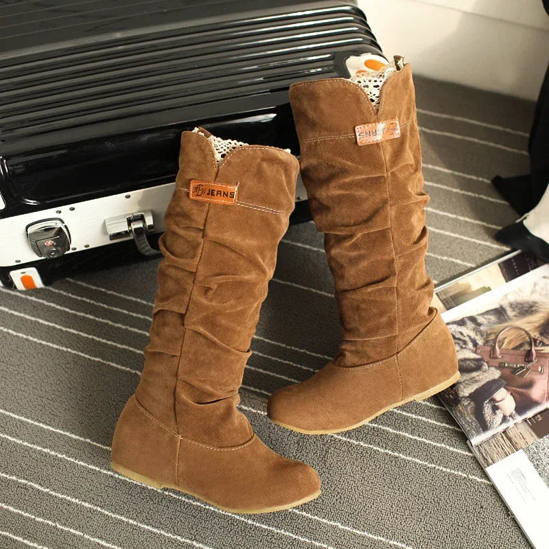 Lace Frosted Ladies Flat Boots - DanaFashionstore