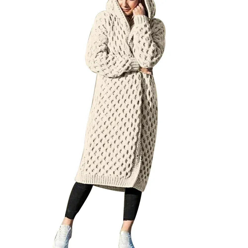 Women Winter Thick Warm Hooded Knitted Cardigan - DanaFashionstore
