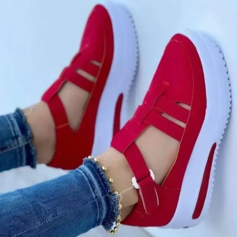Large Women's Thick Sole Hollow Out Sports Casual Shoes - DanaFashionstore