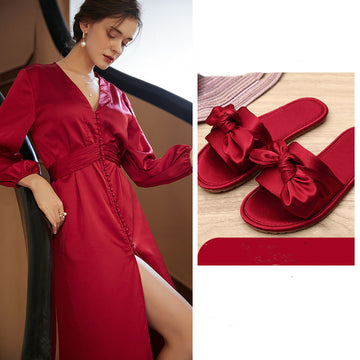Red with slippers