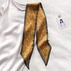 Narrow Long Strip Small Silk Scarf Women Fashion Leopard Pattern - DanaFashionstore
